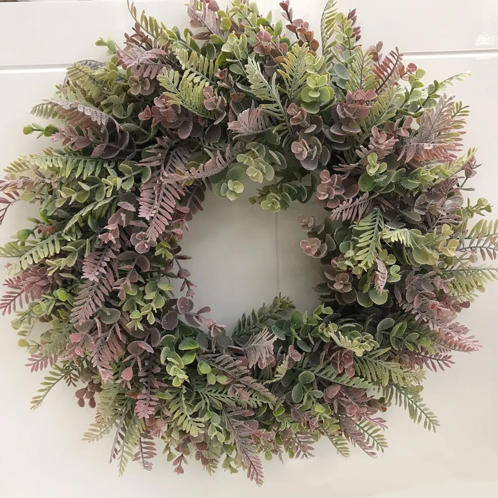 

Artificial Eucalyptus Wreath 18 Inch Green Leaf Wreath for Festival Celebration Front Door Wall Window Party Decoration