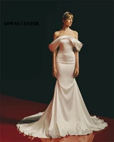 mermaid wedding gown for bride 2022 satin bridal dresses elegant bride party dress robe de mari%c3%a9e