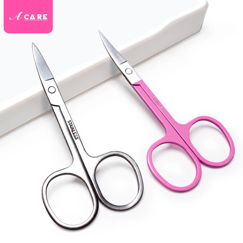 Ножницы ACARE Профессиональные с изогнутой головкой для бровей из нержавеющей