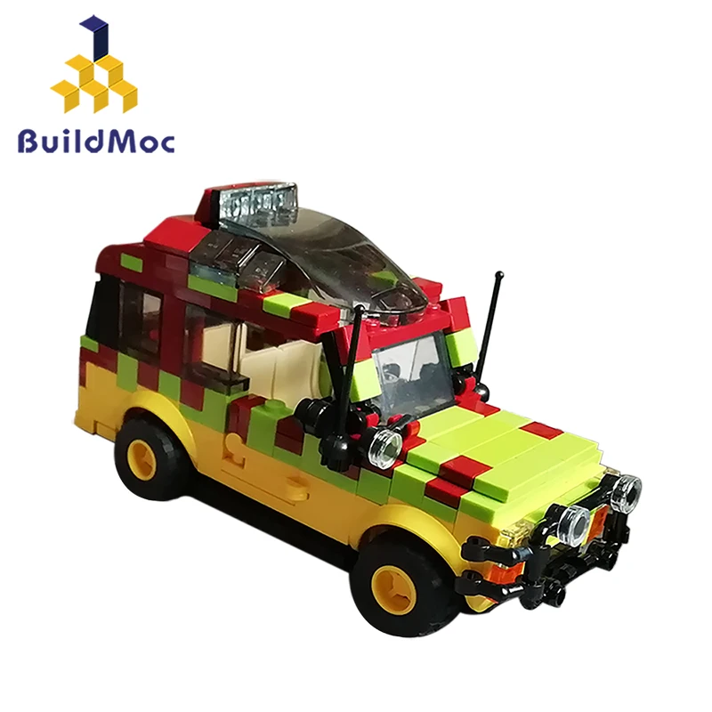 

Buildmoc Jurassic-Park World Explorer Soldier Camper Touring Car Building Blocks German Willis antiaircraft gun Bricks Toys Gift