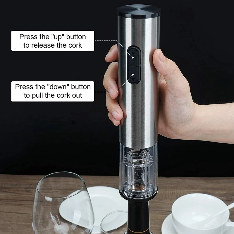 

Electric Wine Opener Automatic Wine Bottle Opener Corkscrew Wine Opener with Foil Cutter Resuable Wine Opener