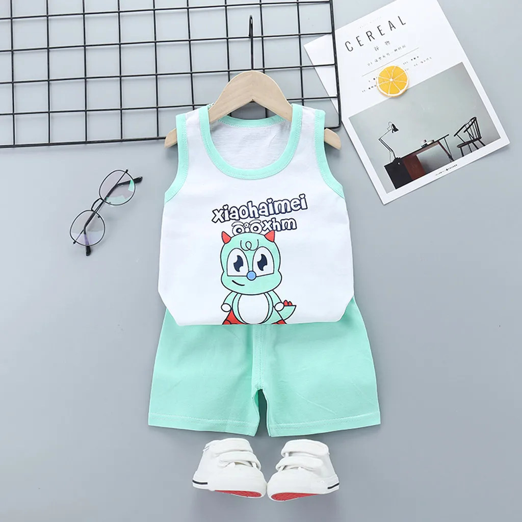 Одежда одежда унисекс с героями мультфильмов для новорожденных летняя маленьких