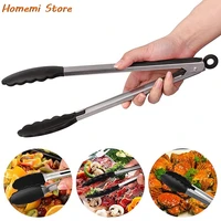 heat resistant kitchen food tongs stainless steel non slip nylon bread tong serving tong kitchen tools bbq tools accessories