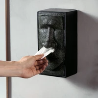 mgt easter island tissue storage box creative head facial tissue box holder dispenser face retro home finishing box