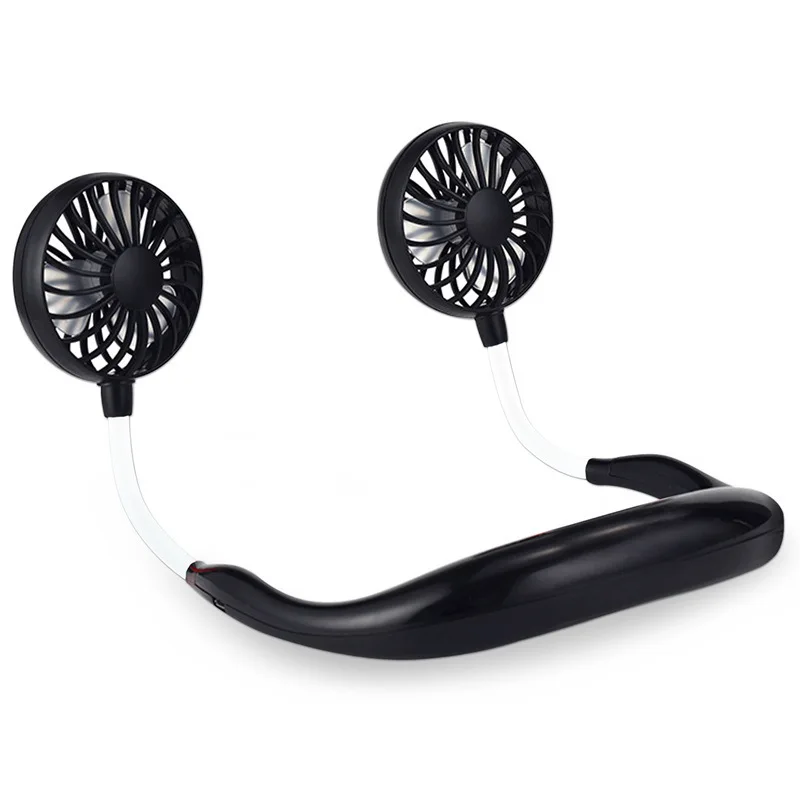 

New Lazy Sports Hanging Neck Fan USB Charging Mini Portable Colorful Aromatherapy Leafless Fan