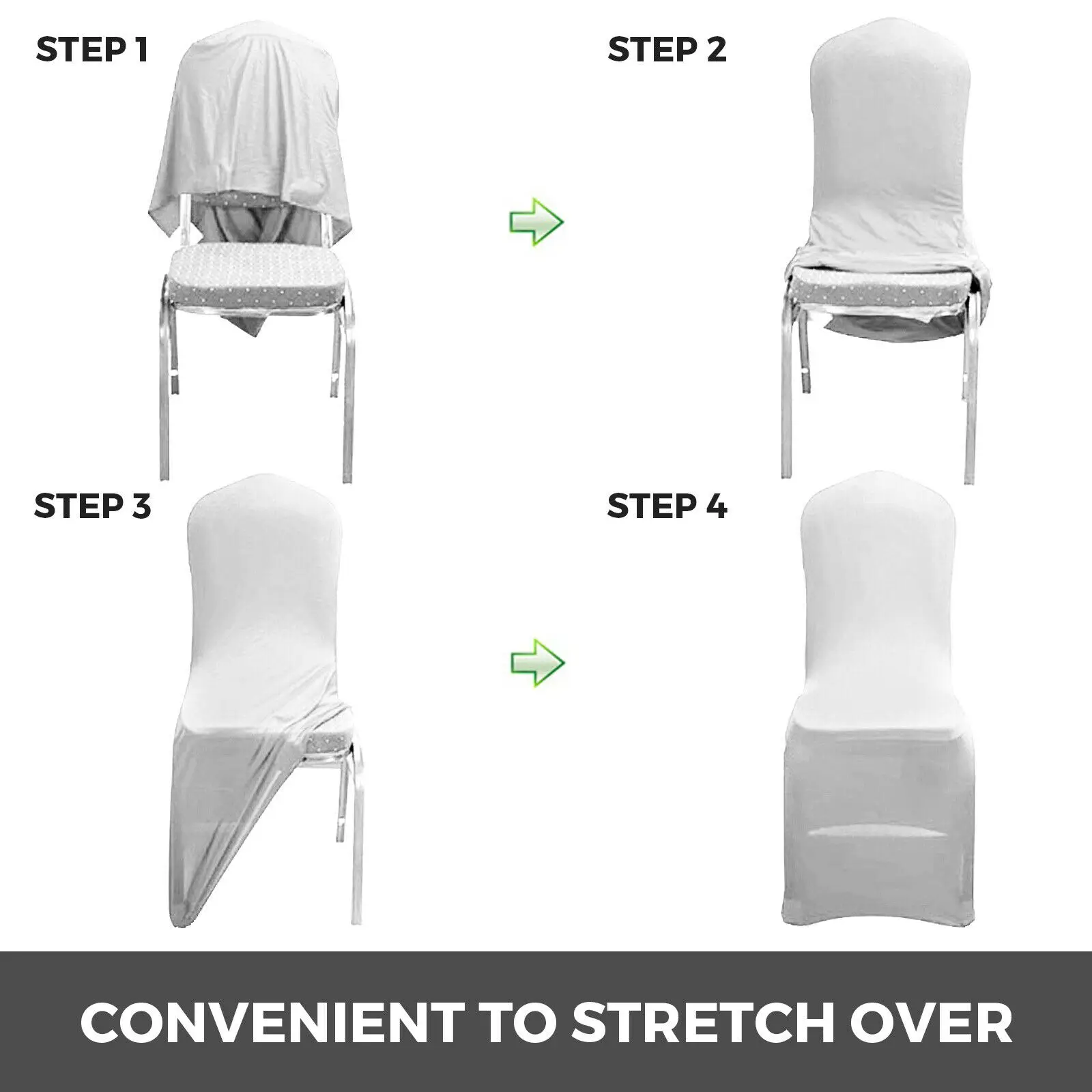 

50 White Chair Covers Full Seat Cover Spandex Lycra Stretch Banquet Wedding