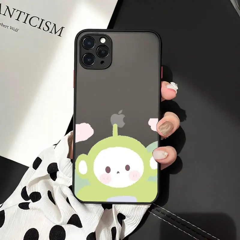 

Cute cartoon Teletubbies Phone Cases Matte Transparent for iPhone 7 8 11 12 s mini pro X XS XR MAX Plus cover funda