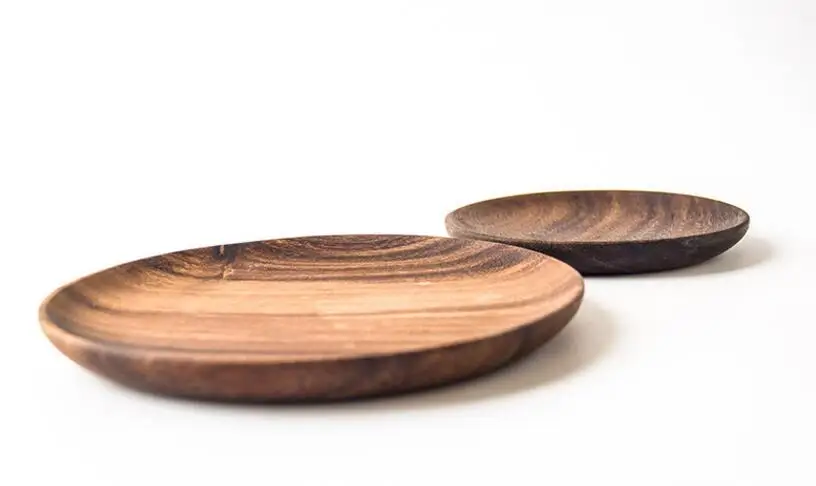 Деревянная тарелка фруктовое блюдо для закусок древесина акации|Миски и тарелки|