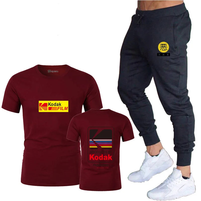 

RAEEK 2021 summer men's and women's T-shirt I plus trousers Korean retro loose wild Kodak alphabet short-sleeved cotton T-shirt