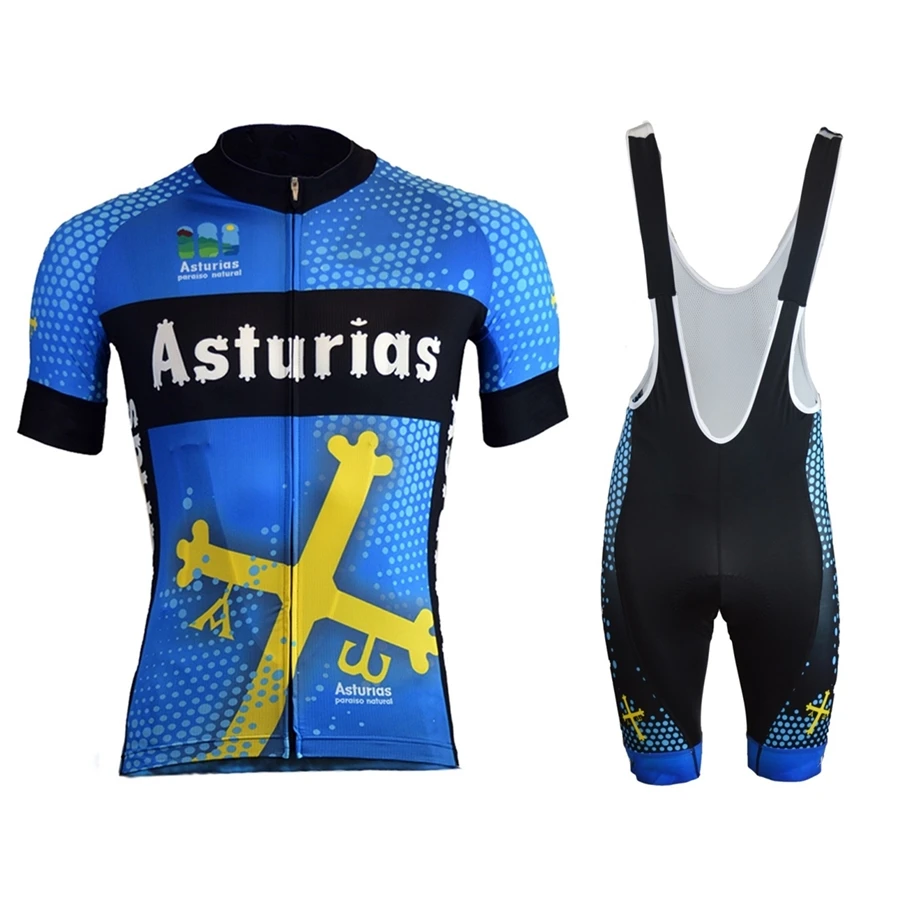 

ASTURIAS Cycling Jersey Men Bib Shorts Summer Short Sleeve Bicycle Cothing Set Bike Clothing Mtb Clothing ropa ciclismo hombre
