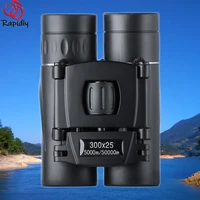 mini portable zoom hd 5000m telescope binoculars powerful 300x25 folding long distance low light night vision professional