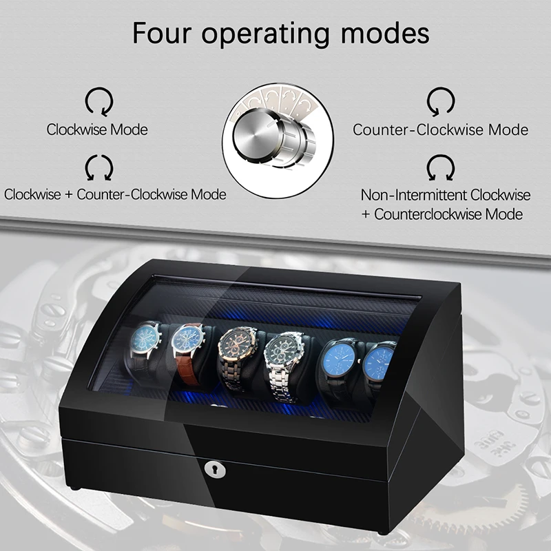 Watch Winder Shaker Box Case Storage Display Automatic Wooden Three Motors 12 Slots Watch Winder Rotation Organizer Holder Piano