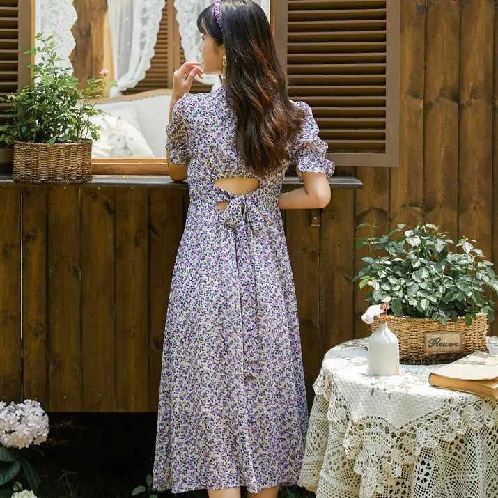 

2021 размера плюс Цветочный принт летнее платье длинное вечернее платье; В винтажном стиле; Платья с короткими рукавами пляжное женское плать...