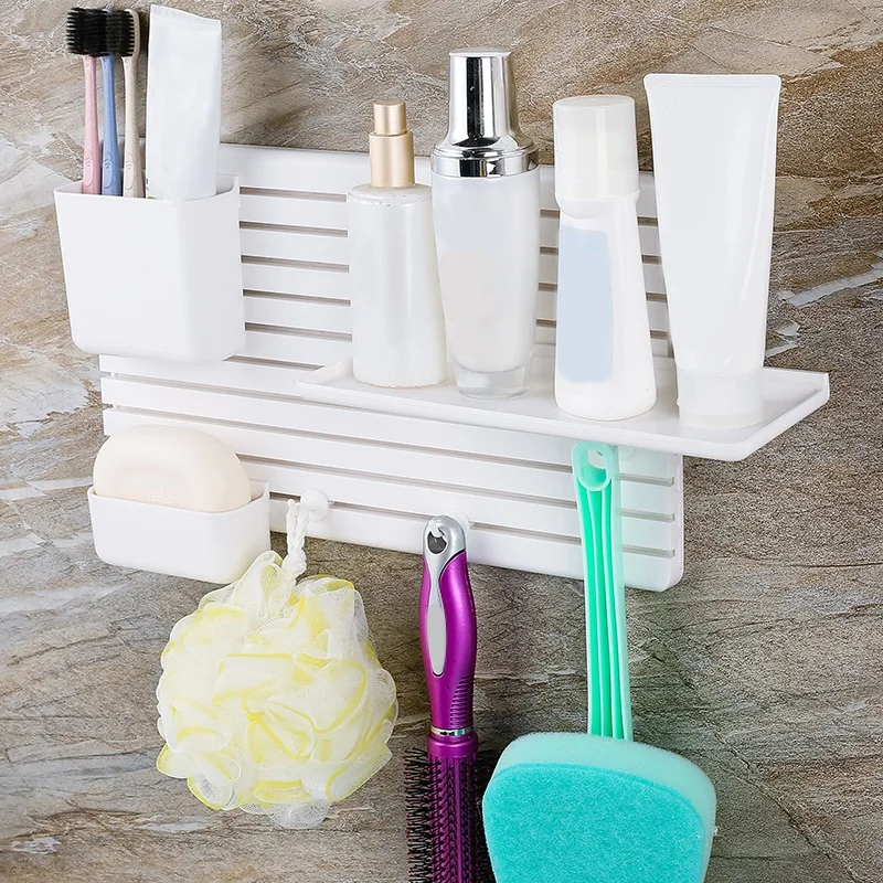 Липкий настенный стеллаж для хранения креативная коробка пластиковая отделка