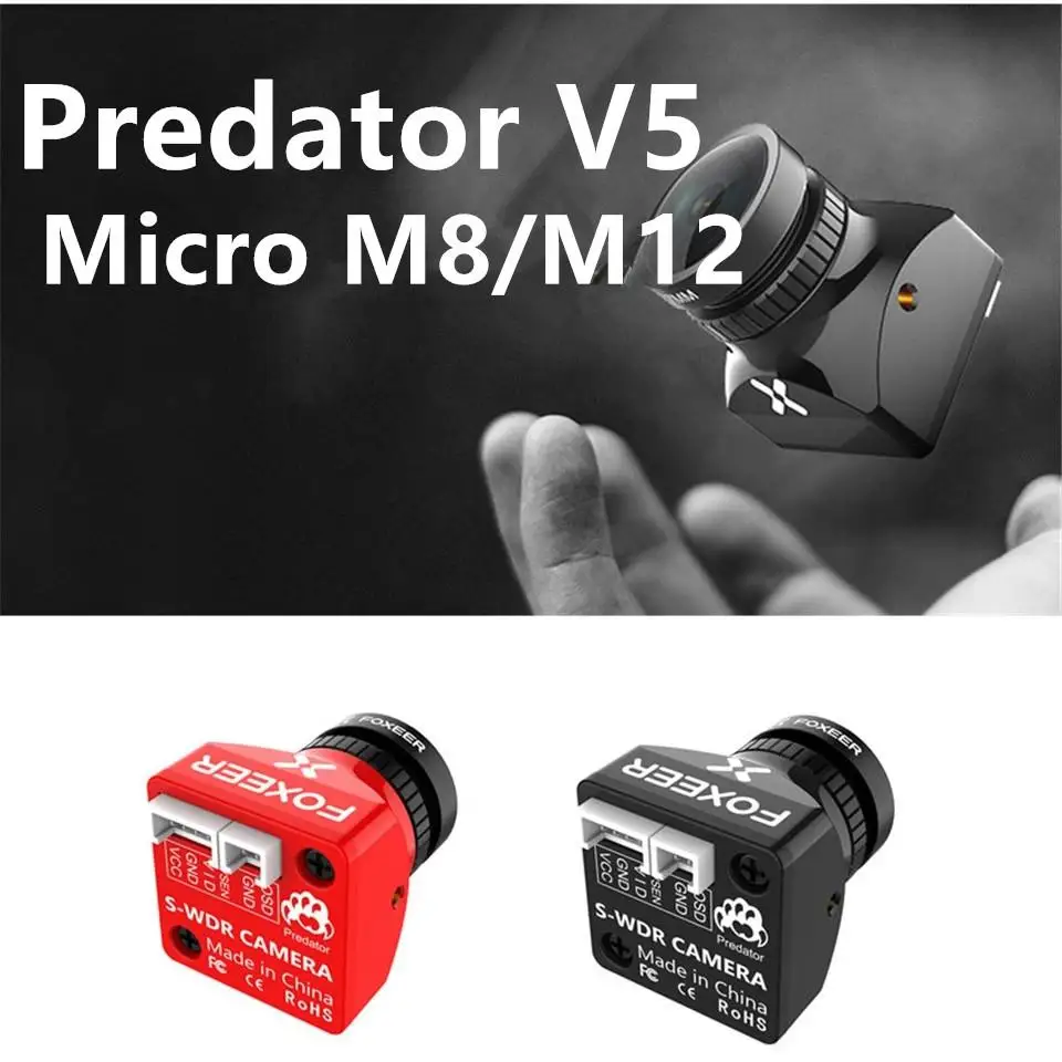 Foxeer Predator V5 микро чехол M12 1000TVL FPV камера OSD 16:9 4:3 PAL NTSC переключаемый объектив 1 7 мм 4