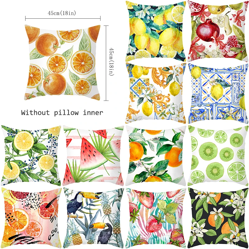 Свежие фрукты Подушка Чехол оранжевая дома декоративные персиковый Кожа вельвет