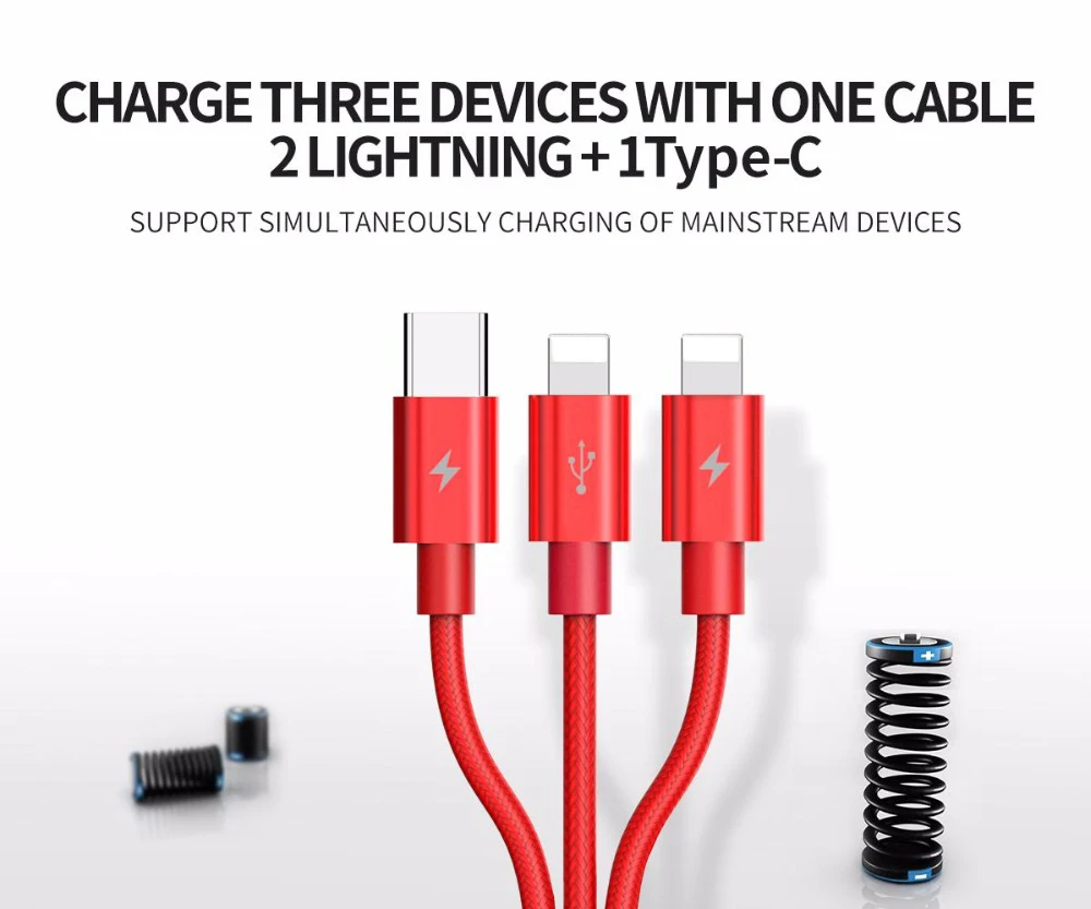 Orico нейлоновый 3 в 1 usb кабель для быстрой зарядки и синхронизации данных Samsung Xiaomi