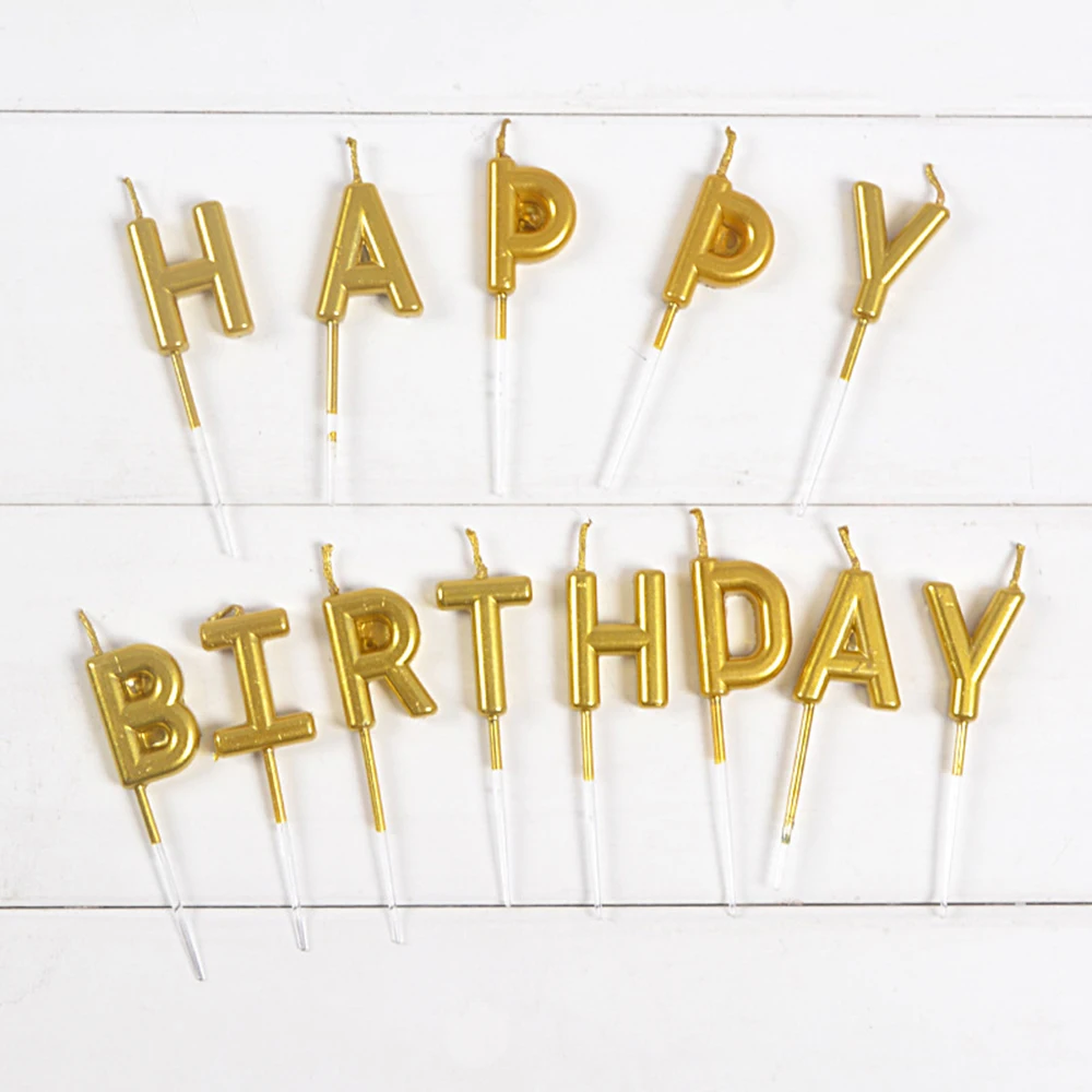 

Happy Birthday Cake Topper Number Cake Candles Decorating Kit Cake Banner Pop Sticks
