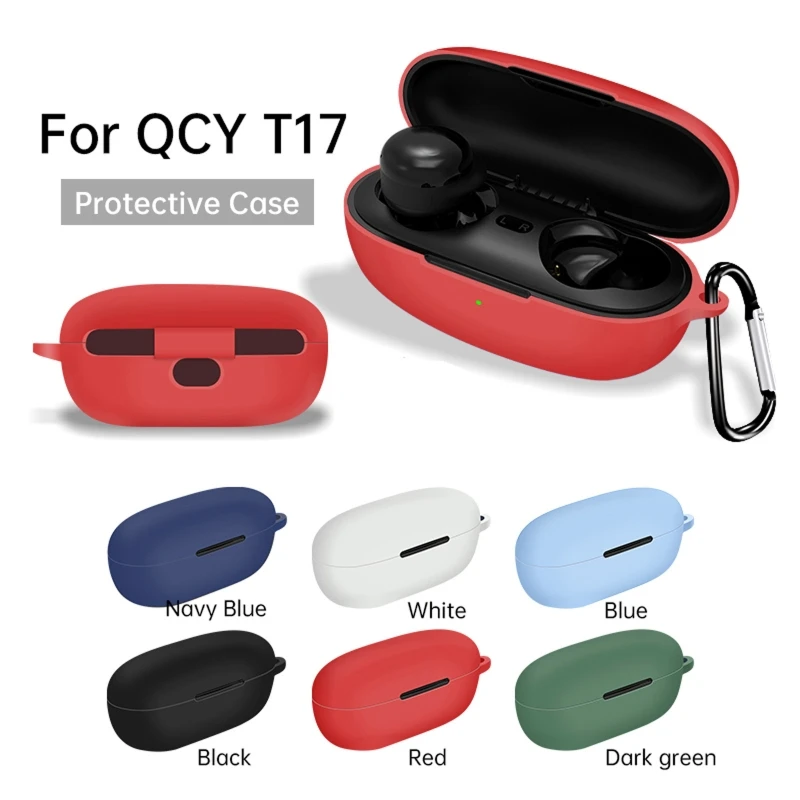 

594F Silicone Protective Case Compatible with QCY T17 Earphone Accessories Replacements Cases Protective Skin Holders