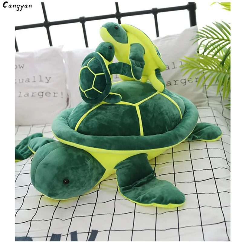 Dark green cartoon cute turtle plush toy doll children accompany sleeping pillow kids like | Игрушки и хобби