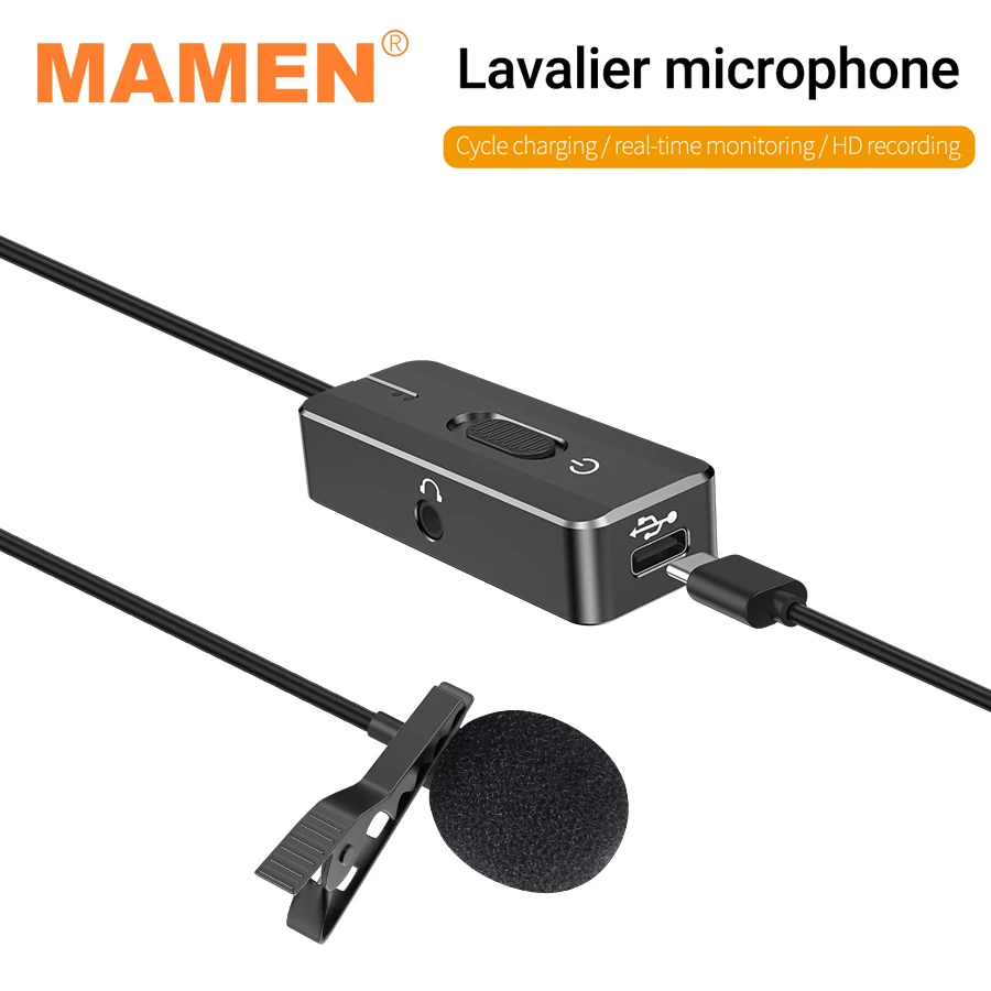 Петличный микрофон MAMEN DT2 6 м + 1 с мониторингом в режиме реального времени