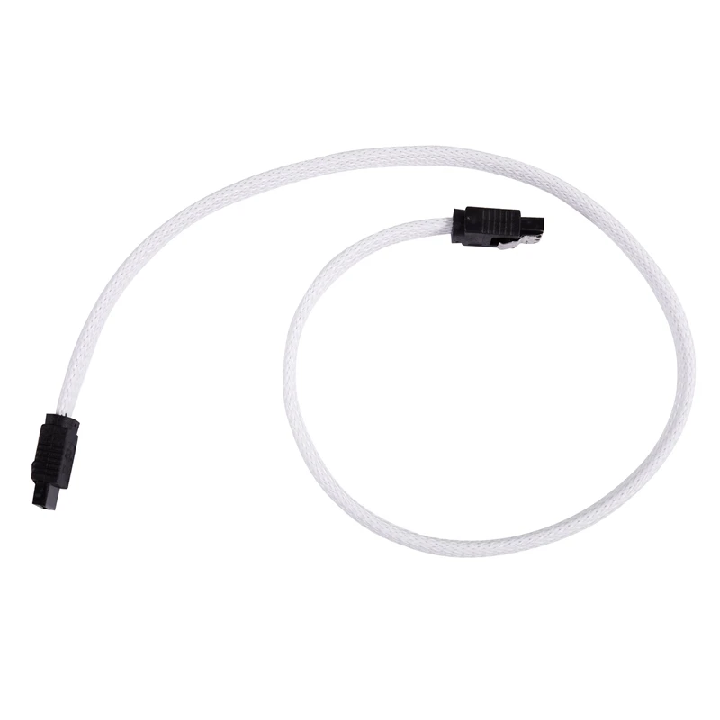 2 шт 50 см SATA 3,0 III SATA3 7Pin кабель для передачи данных 6 ГБ/сек. SSD Кабели HDD жесткий диск шнур для передачи данных с нейлоновыми рукавами премиум версия, белый