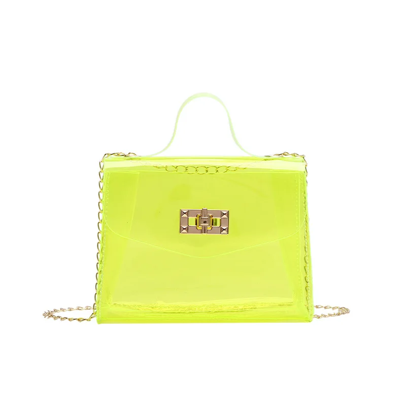 

Transparent Crossbody Bag for Women Candy Color Fashion Wild Mini Shoulder Messenger Bag PVC Jelly Small Tote Bag