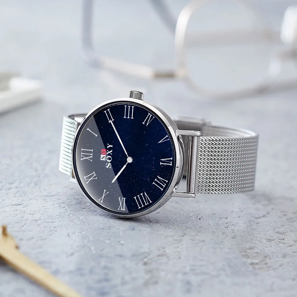 Часы женские кварцевые со стальным сетчатым браслетом и японским механизмом |