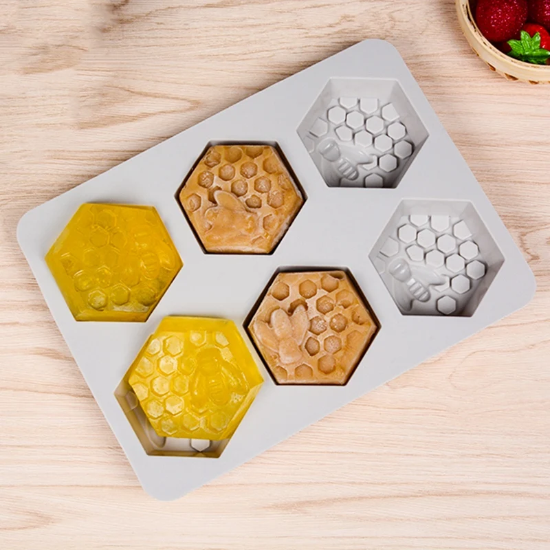 Качественное свадебное Силиконовое мыло медовая Пчела 6 форм для поделок куб