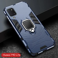 For Huawei P40 Lite Case Armor Cover Metal Ring Holder Phone Case For Nova SE Nova Cover Shockproof Hard Bumper
