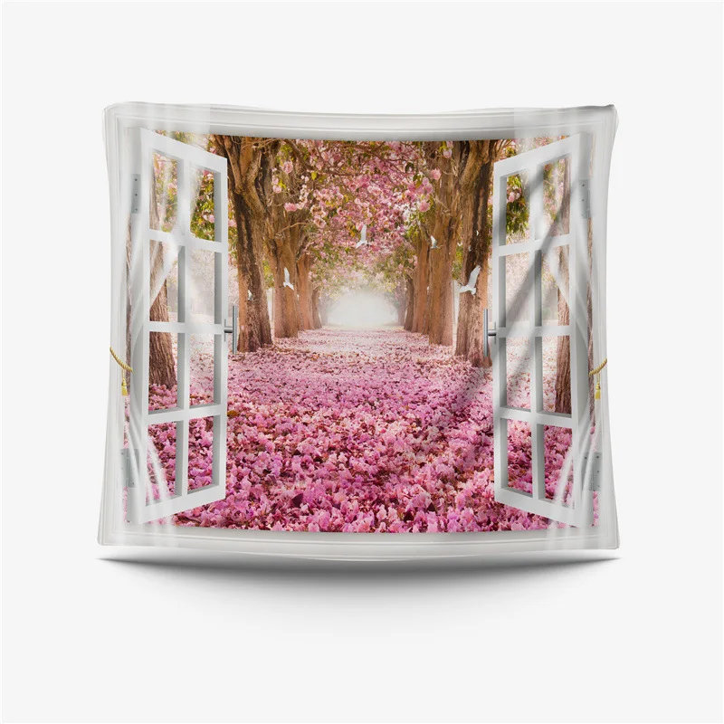 

Landscape Wall Hanging Tapestry Beach Wall Tapestry Scenic Curtain Forest Tree Tapestry Mat Blanket Home Decoration Accessories