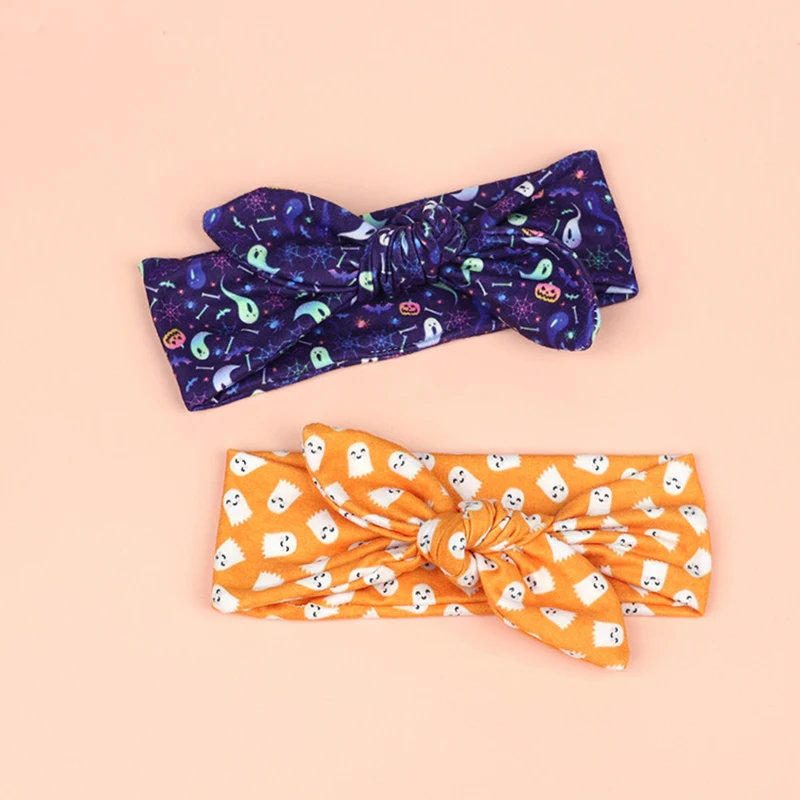 

Kid Baby Elastic Headband Hair Bands For Children Striped Bow Knot Headdress For Children Turban Halloween Kids Hair Accessories