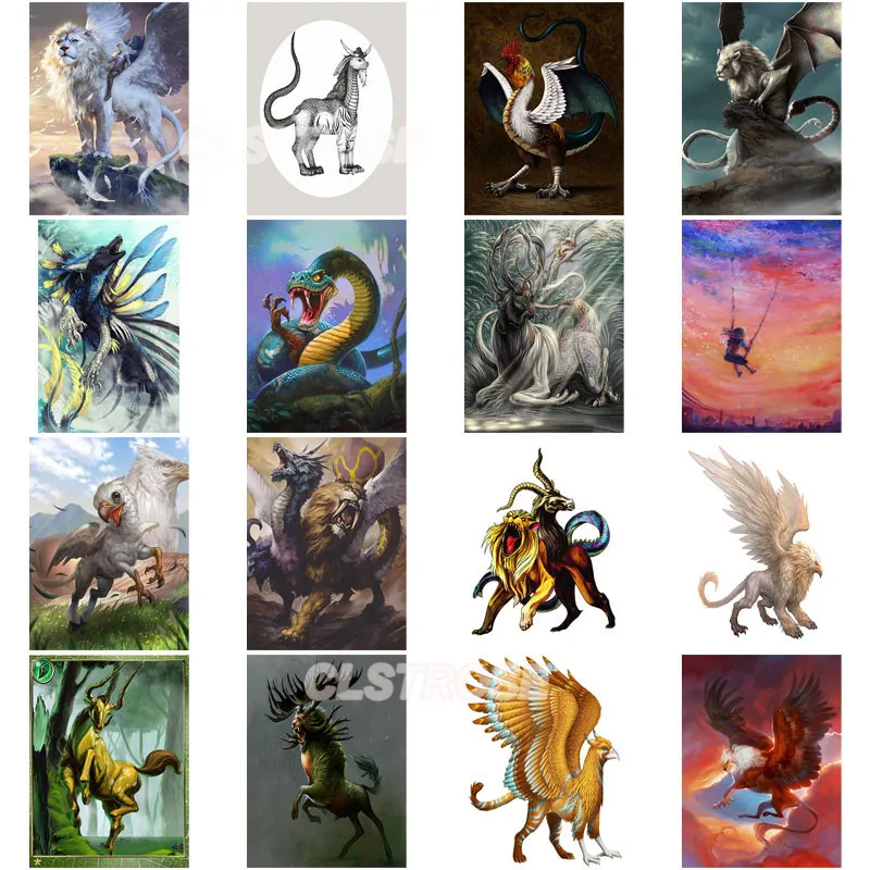 

5D Diamond Painting Full Diamond Square Round Animal Diy Gift White Winged Deer with B Home Decoration Cross Stitch Kit Mosaic