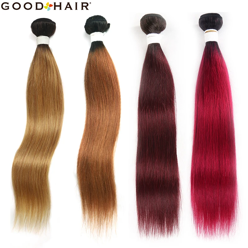 

Brazilian Straight Omber Color Hair 100% Human Hair Bundles 8-26 Inch Remy Hair Weave Bundles Extension GOOD HAIR