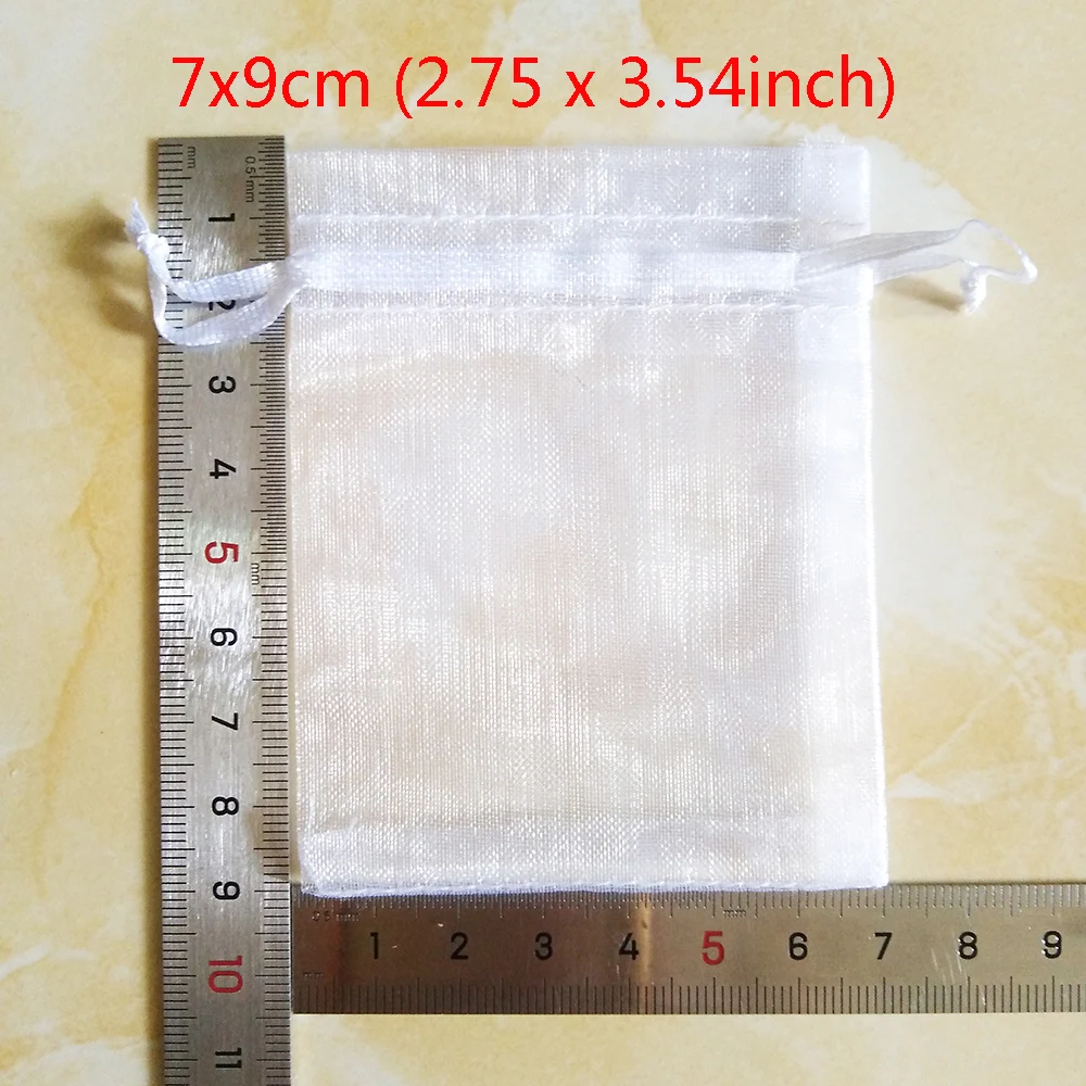 50 шт./лот, 5x7x9, 9x12, 10x15 см, сумки из органзы для упаковки ювелирных изделий, сумки для украшения свадебной вечеринки, сумки для подарков, 24 цвета