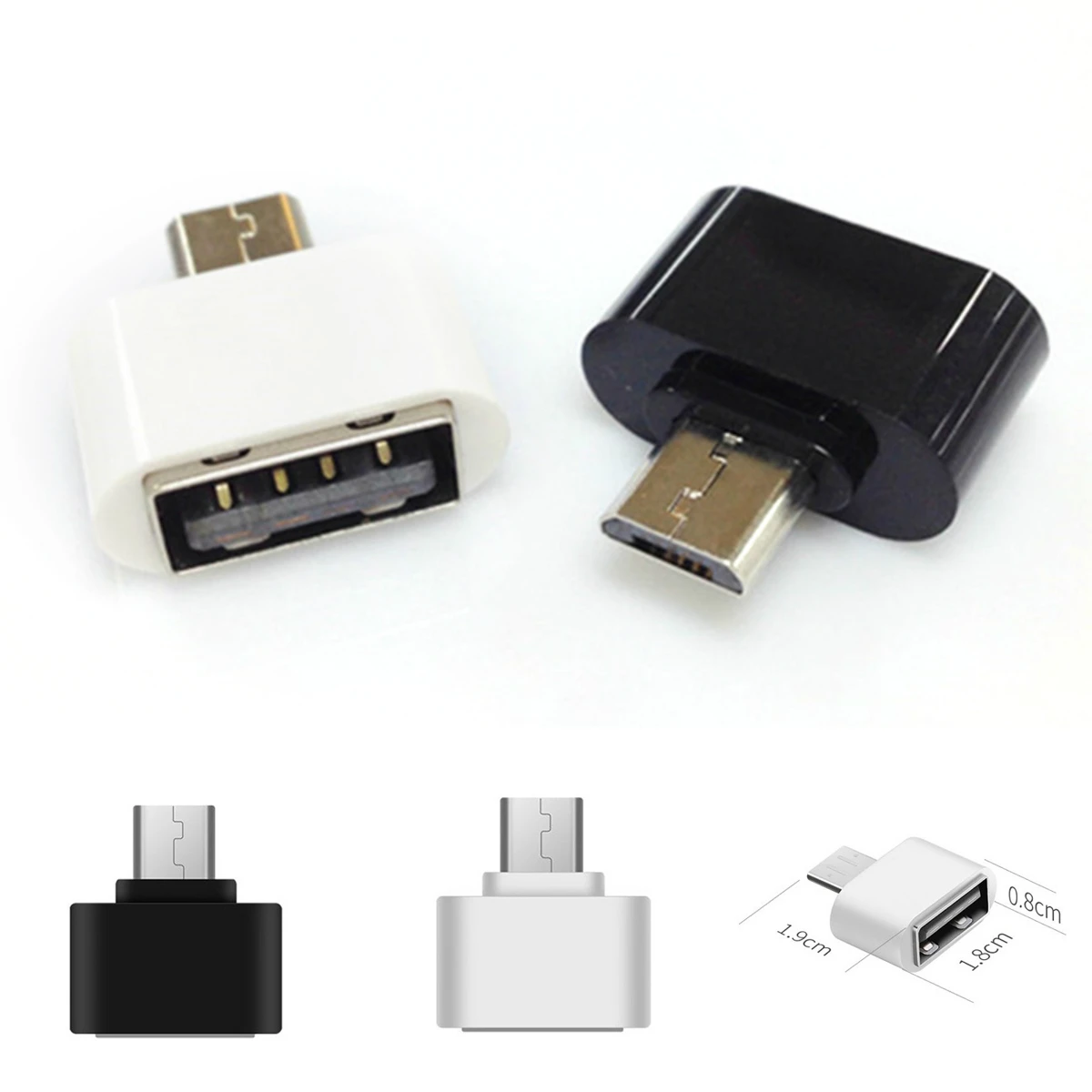 

2pcs Portable Useful Micro USB Male To USB 2.0 Female Adapter OTG Converter For Android Tablet PC Cell Phone