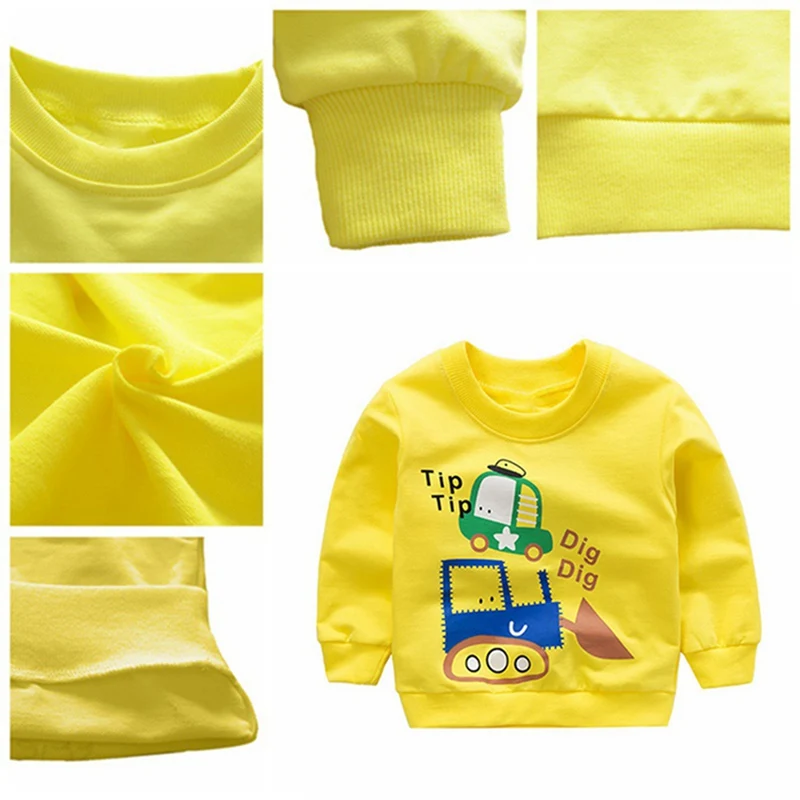 Детская одежда свитшот с длинным рукавом для маленьких мальчиков и девочек милый