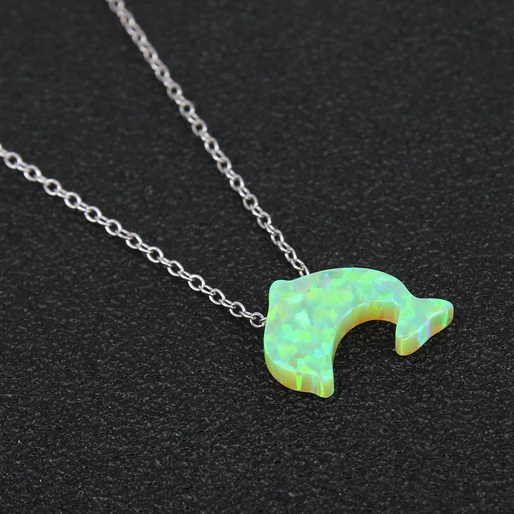 ZS 1 шт. ожерелье из опалового камня с дельфином сердцем звездой опалом камнем