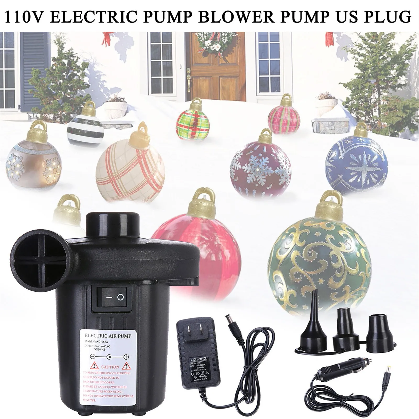 

Новинка 2022, электрический воздушный насос, портативный надувной компрессор для матраса, бассейна, быстронаполняющий воздушный насос, 3 наса...