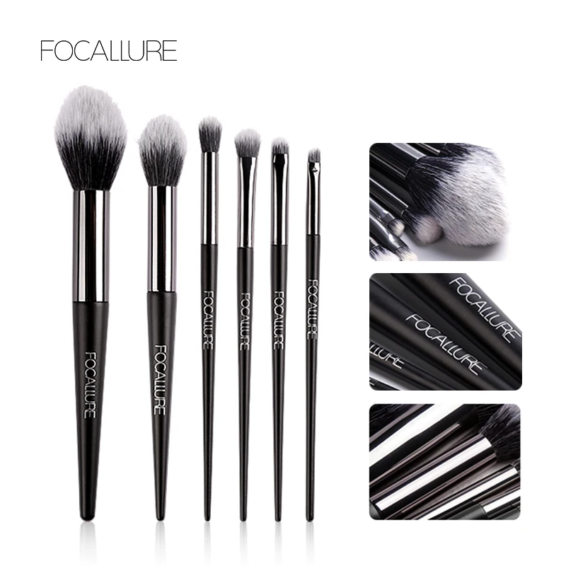 Набор кистей для макияжа FOCALLURE 6 шт. Профессиональная мягкая косметика румяна