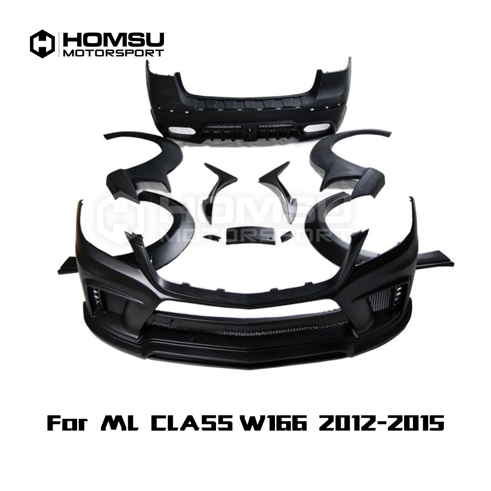 W Стиль FRP неокрашенные кузова автомобиля комплект передний задний бампер