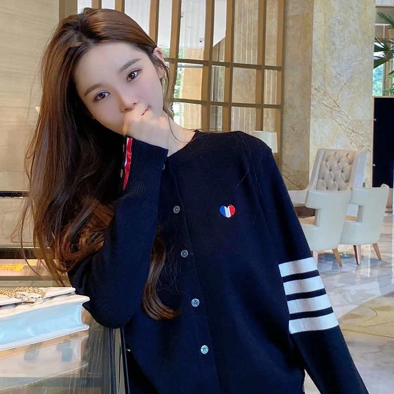 hot sale long sleeve autumn winter o neck women cashmere cardigan tb style brand new women cashmere sweater cardigan free global shipping