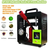 manual hydraulic 10 ton rosin press machine 612cm dual pressing heat plates tc wax concentrate oil pre extracting machine