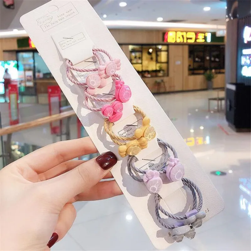 4 New Cute Crown Star Quicksand Scrunchies Children Girls Kids Elastic Hair Rubber Band Accessories Tie Hair Ring Rope Holder - Color: 4