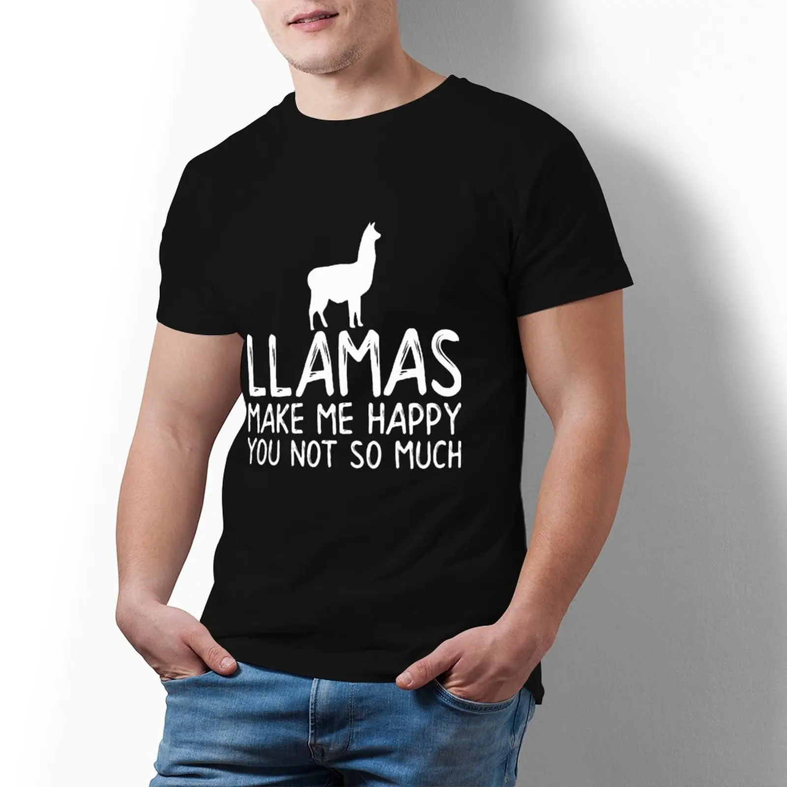

Alpaca T Shirt Mens Cute Cotton Graphic Tee Shirt Short Sleeves Summer T-Shirt Oversize