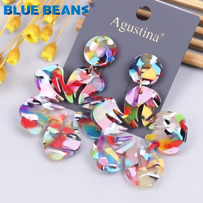 Серьги с голубыми бусинами 2020 цветочные серьги модные ювелирные изделия висячие