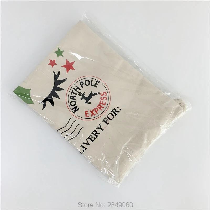 Олень Экспресс Санта мешки 30 шт./партия с кулиской из парусины конфеты тростника