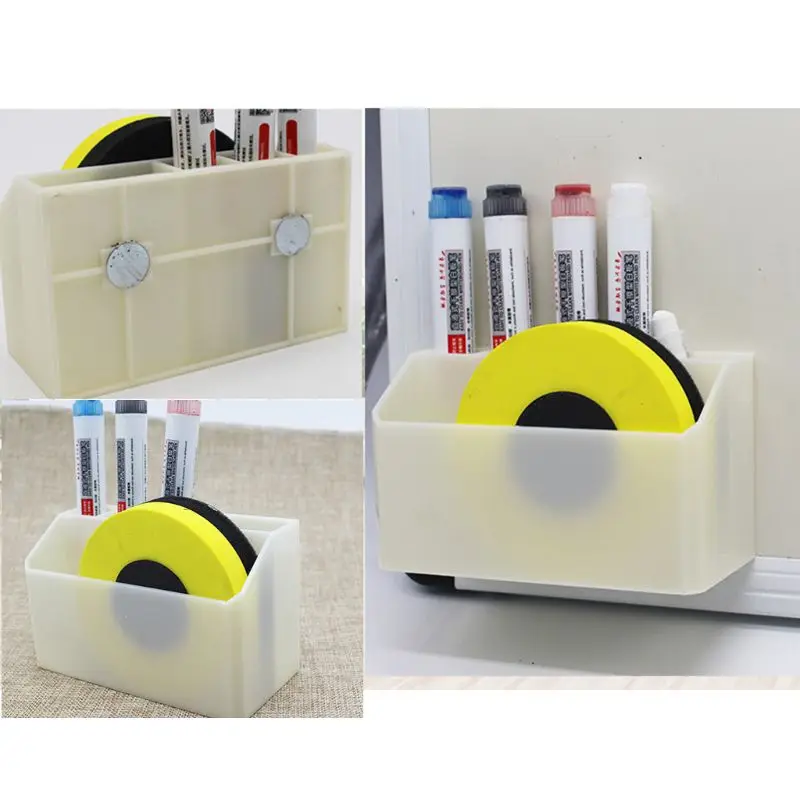 

Magnetic Whiteboard Marker Pencil Pen Holder Organizer School Office Storage Box XXUC