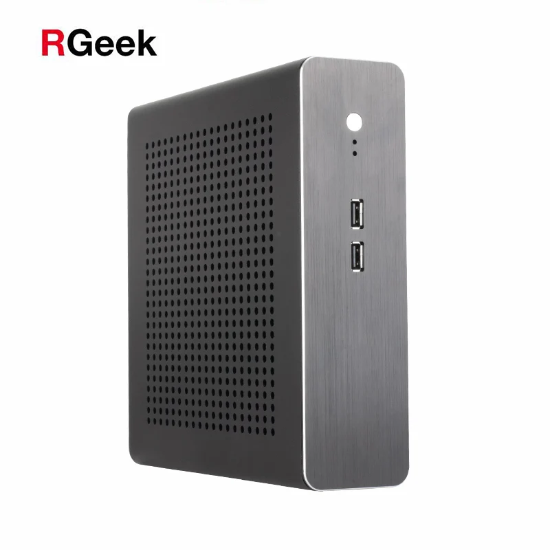 Корпус RGEEK G60 полностью алюминиевый мини Чехол HTPC ITX Power USB2.0 настольный компьютер с