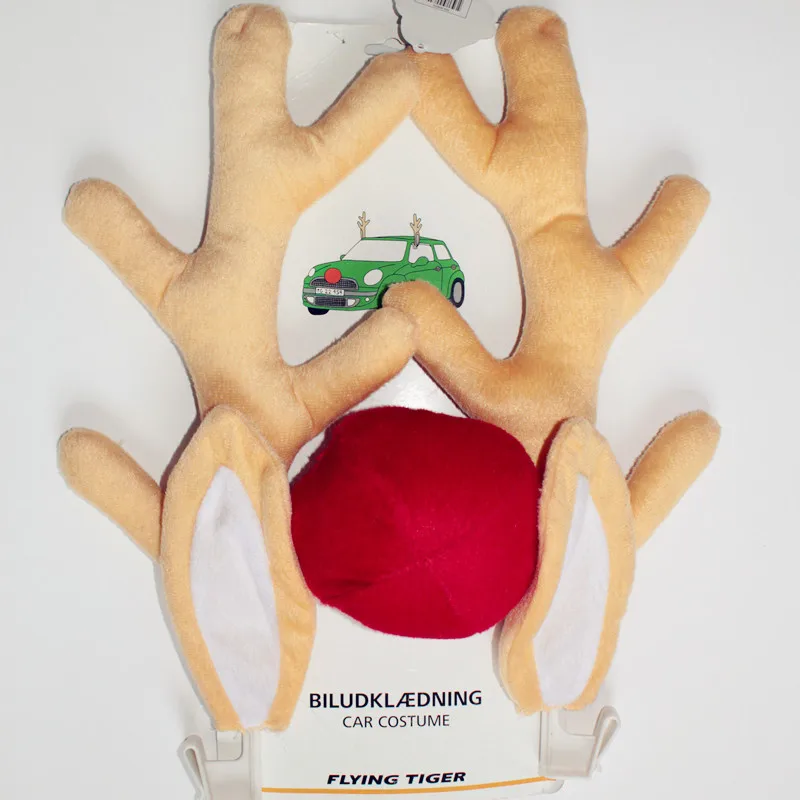 Khaki Antlers Ears Стайлинг окна автомобиля Рождественские рога 2 рога+ 1 Милый нос рога костюм набор автомобиль олень рога Рождественские декоративные украшения - Название цвета: Khaki Antlers Ears